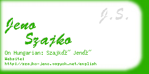 jeno szajko business card